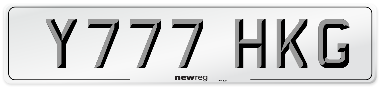 Y777 HKG Number Plate from New Reg